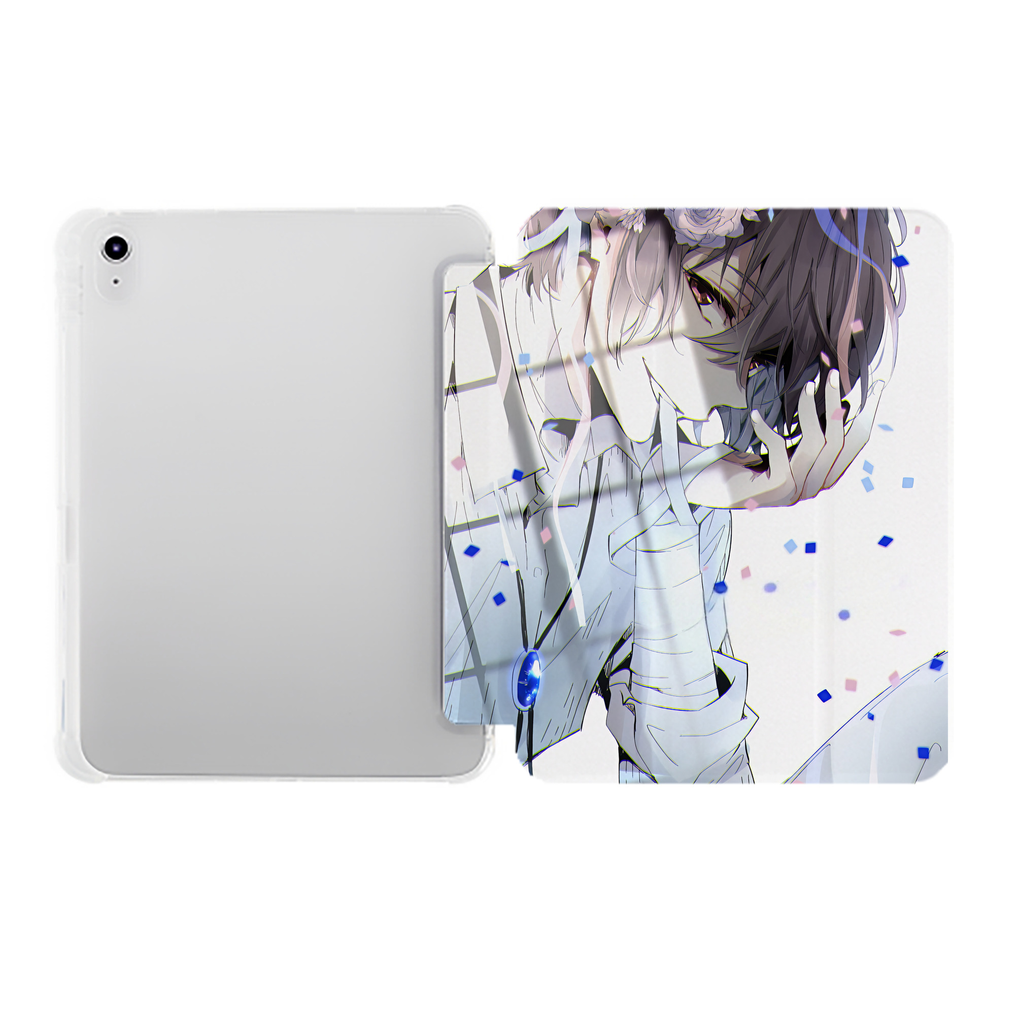 （画像用） 文豪ストレイドッグス Bungo Stray Dogs IPad ケース ペン収納付き 三つ折りスタンド PUレザー×シリコン 対応機種9.5/10.5/10.9インチ
